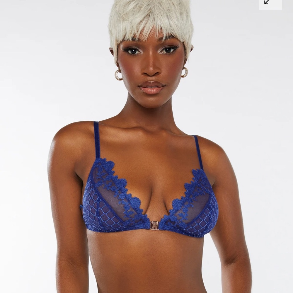 Savage X Fenty Blue Lace Triangle Bra